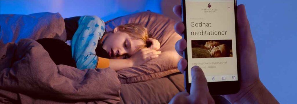 Mindfulness for børn appen har Godnat meditationer der hjælper dit barn med at sove